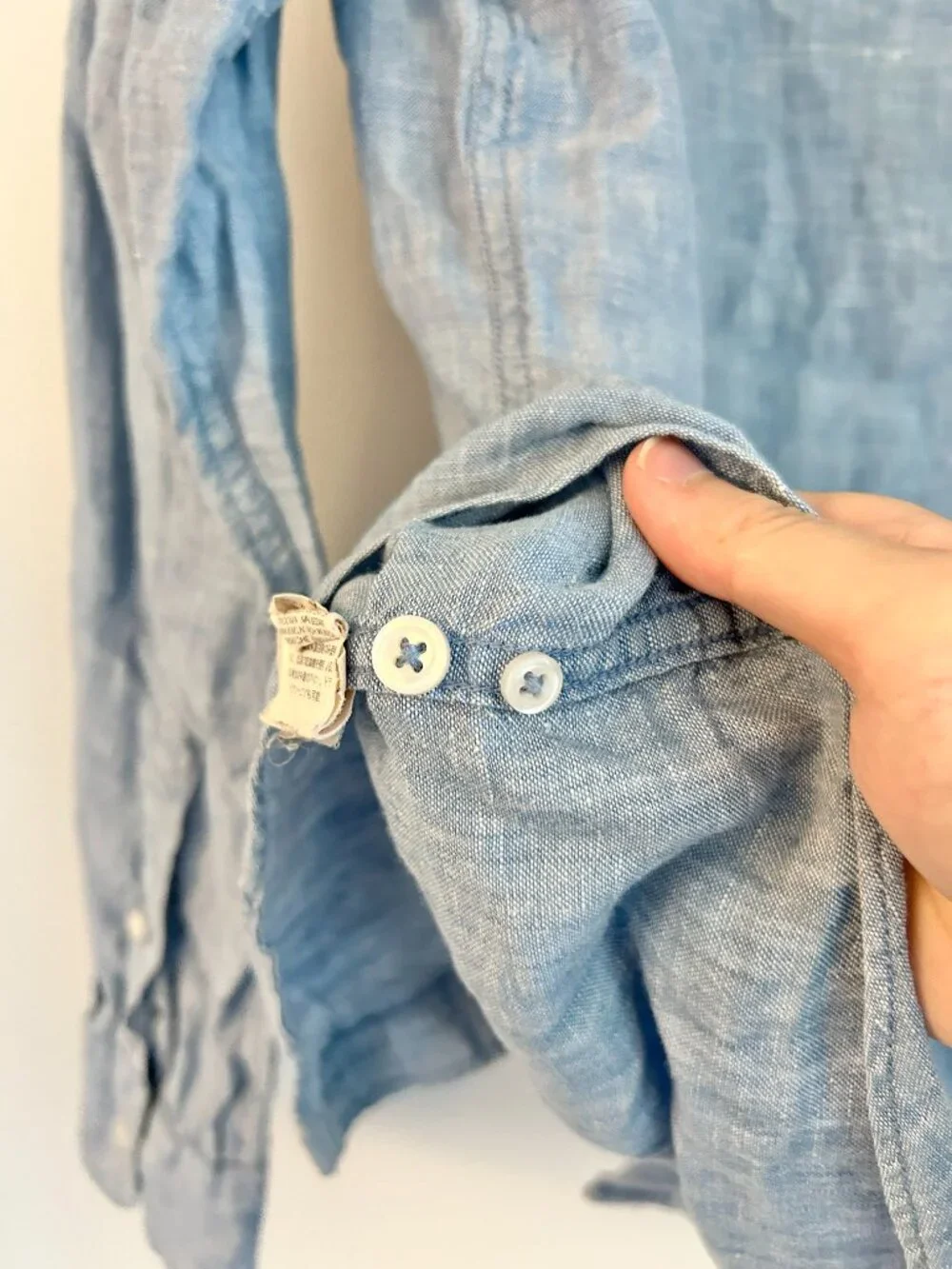 J. Crew Men's Slim Délavé Irish 100% Linen Shirt Chambray Size M